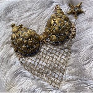 Custom made mermaid shell bra and starfish clip